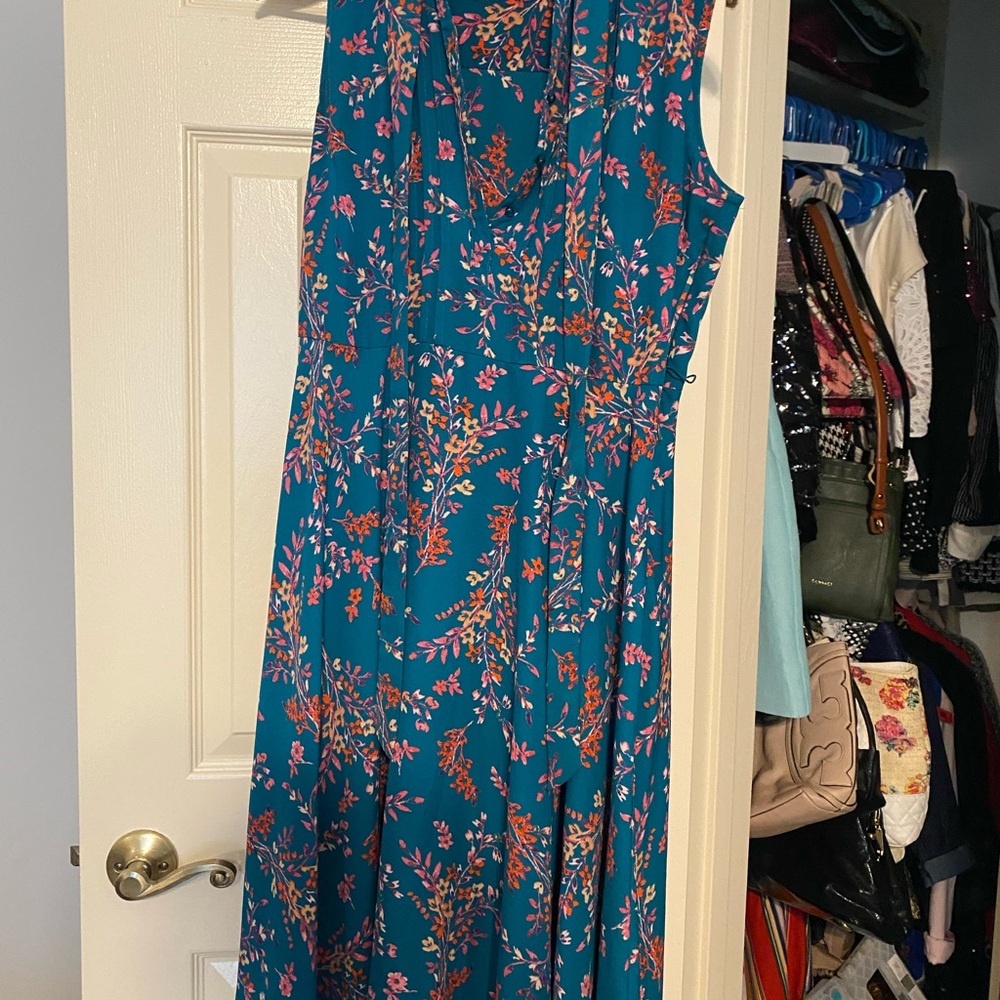 Nanette Teal Floral Maxi Dress